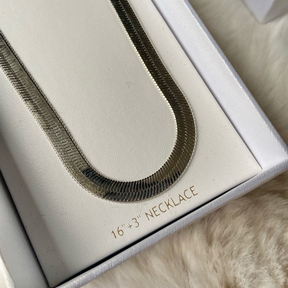 House of Harlow 1960 16” + 3” silver tone chain necklace modern jewelry minimal - Picture 2 of 10